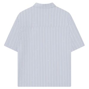 Camisa de Hombre a Rayas, Manga Corta, con Botones, Informal, Ligera, Tejida, para Verano, Rayas Verticales, Suministro al por Mayor OEM - Product Image 2