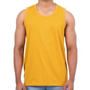 Camiseta sin mangas informal de punto liso transpirable 100% algodón verde para hombre STELLAR 120g con logo frontal y cuello redondo - Product Image 3