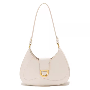 Sac à bandoulière antivol minimaliste en cuir PU marron avec sangle arquée, fermeture éclair et compartiment pour ordinateur, style féminin - Product Image 4