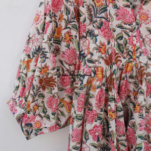 Beautiful floral Cotton Block Printed dress Dress For Casual wear Hand Block Printed Dress - Product Image 5