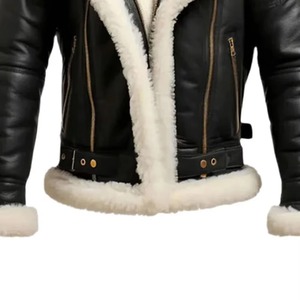 New 2026 Men <b>Fur</b> Collar Fashion Customized Breathable Plus Size Design Top Trending Comfortable B3 Shearling Leather Jackets - Product Image 4
