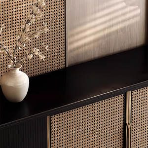 ตู้เก็บของแบบย้อนยุคพร้อมประตูสานหวายคอลเลกชันเฟอร์นิเจอร์วินเทจ - Product Image 2