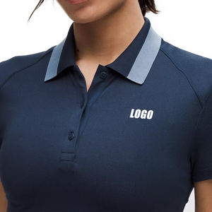 Polo ajustado de piqué para mujer, personalizado, transpirable, elástico, de secado rápido, para golf y tenis. - Product Image 4
