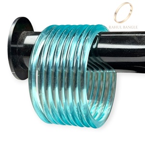 Ensemble de bracelets en acrylique bleu cachemire de la plus haute qualité avec un éclat cristallin, pour les mariages, prix de gros - Product Image 3
