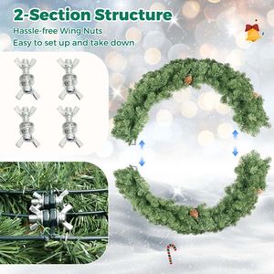 48 Inch Pre-Lit Luxury PVC Christmas Wreath for <b>Front</b> <b>Door</b> Indoor <b>Decoration</b> - Product Image 6