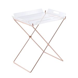 <b>Copper</b> and Clear Coffee <b>Table</b> with Removable Tray - Product Image 2