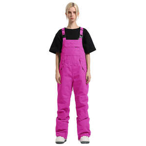 <b>Women</b> Waterproof Windproof Ski Bib Overalls Insulated Winter Snowboard Pants Outdoor Sports Snow <b>Trousers</b> High Waist Pink - Product Image 1