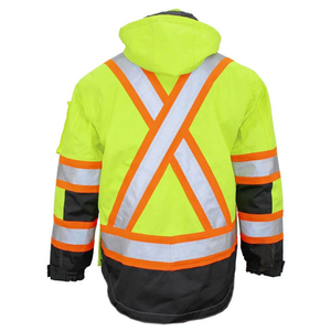 Wholesale High Quality <b>Canvas</b> Waterproof Breathable Safety Reflective Safety <b>Jacket</b> Custom Men Work Letter Pattern - Product Image 3