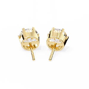Luxury <b>Tops</b> Round Cut E VS 1ct Each Lab Grown Diamond 14K Gold IGI Certified <b>Earring</b> <b>Tops</b> for Gift Party & Anniversary - Product Image 2