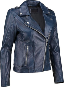 Veste de moto en cuir d'agneau véritable pour femme, personnalisée, style vintage tendance, teinte, épaisse, de haute qualité, best-seller - Product Image 2