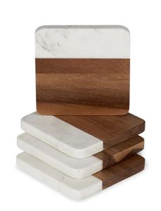 DualTone Marble Resin Luxury Eco-Friendly <b>Coaster</b> <b>Set</b> - Product Image 3