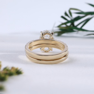Anillo de Compromiso con Diamante de Corte Ovalado, Oro Sólido, Diamante Natural con Certificado GIA, Joyería Clásica para Mujer - Product Image 3