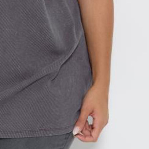 <b>Women's</b> Gray Regular Fit O-Neck Short Sleeve <b>T</b>-<b>Shirt</b> <b>White</b> Logo Casual Quick Dry Breathable 100% Organic Cotton Regular Length - Product Image 6