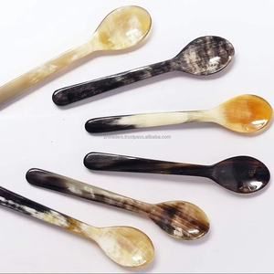 Cuillère de service en corne de bœuf 100% naturelle, écologique, fabriquée à la main, pour la restauration et l'hôtellerie - Product Image 1