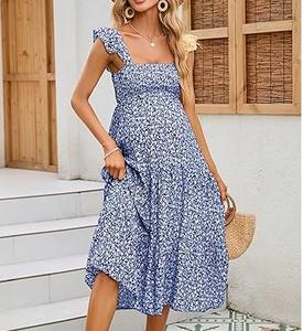 Robe de maternité élégante de haute qualité pour femmes enceintes, grande taille, couleur unie, longue, maxi, pour l'allaitement - Product Image 3