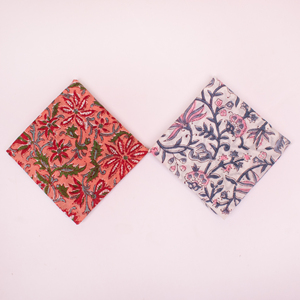 Multi Purpose Cotton Block Print Bandana 21X21 Inch Custom Headwear <b>Scarf</b> Wholesale Factory Manufacturer Exporter - Product Image 3