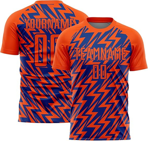 Conjunto de Uniforme de Fútbol Personalizado Rosa y Azul, Cuello Redondo, Manga Corta, Impresión Sublimada, Transpirable, Poliéster, para Todas las Temporadas - Product Image 5