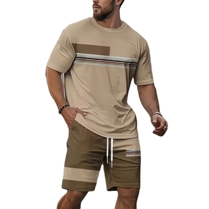 Conjunto de ropa deportiva para hombre, camiseta de alta calidad con logotipo personalizado, 2 piezas, colección de verano - Product Image 1