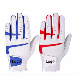 Gants de golf pour hommes en cuir véritable Cabretta de haute qualité, protection UV, poignées antidérapantes, sangle de poignet réglable, logo personnalisé, couleurs unies - Product Image 1