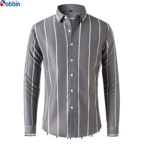 Chemises habillées respirantes de haute qualité pour hommes - Manches longues, style bureau uni, col rabattable, motifs imprimés disponibles - Product Image 3