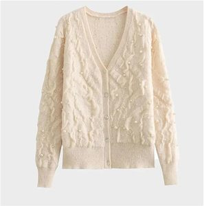 Cárdigan Transpirable con Cuello en V para Hombre, con Botones de Perla, Patrón de Diamantes Tejidos, Suéter de Lujo para la Noche, Ropa de Punto para Europa - Product Image 1