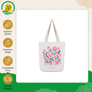 New Stock Arrival Best Quality Eco-Friendly All-Over Printed with Self-Handle Dual Strap Casual Shoulder Carry <b>Canvas</b> Cotton Bag - Product Image 3