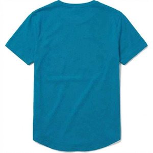 Camiseta de algodón de manga corta de color liso para hombre KADIA, corte regular, cuello redondo, informal, de punto, azul - Product Image 2