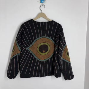 Elegant Suzani Velvet <b>Reversible</b> Bomber Quilted Eco-Friendly Handmade Short Embroidered Indian Boho Floral Winter Warm Outerwear - Product Image 3