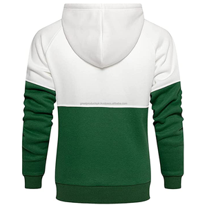 Sweat à capuche pour homme de haute qualité, col montant, motif uni, manches longues, en molleton de coton, avec logo imprimé personnalisé - Product Image 3