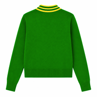 Cardigan en tricot pour femmes de la sororité Chi Eta Phi, col en V, boutons sur le devant, bordure côtelée rayée, broderie, style preppy