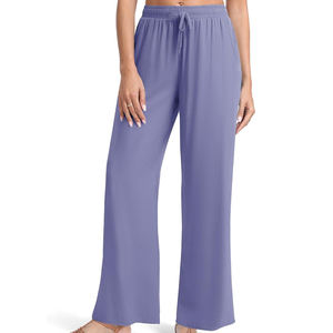 Pantalones Plazo Casuales para Mujer, Sólidos, de Alta Calidad, Corte Holgado, de Secado Rápido - Product Image 2