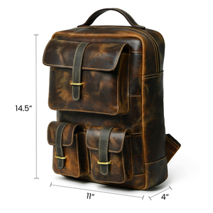 Hot-Selling Wholesale Genuine <b>Leather</b> <b>Large</b> Capacity Trendy <b>Backpack</b> Bag for Travel - Product Image 5