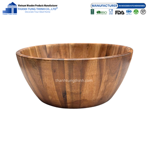 Bol en bois naturel de qualité supérieure, motif naturel, lavage à la main uniquement, écologique, antibactérien, fabriqué au Vietnam - Product Image 5