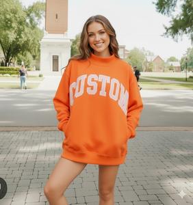 Service OEM/ODM entièrement personnalisé, sweat-shirts pour femmes à col rond, manches longues, sequins, logo réversible sur le devant, pour l'automne - Product Image 1