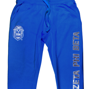 Zeta Phi Beta <b>Sequin</b> Jogger <b>Pants</b> Royal Blue Greek Letter Sweatpants Drawstring Waist Slim Fit Sorority Apparel - Product Image 5