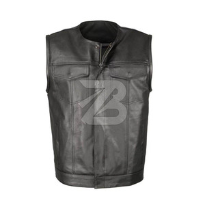 Gilet en cuir PU de qualité supérieure pour homme, confortable, professionnel, imperméable, réversible, col en V, style streetwear, gilets, vestes sans manches - Product Image 1