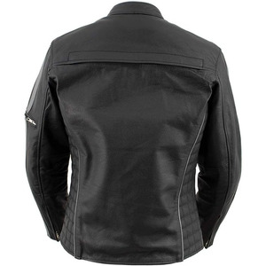 Chaqueta de Motociclista Clásica de Cuero y Textil para Mujer SAMROZ SPORTS - Uso Durante Todo el Año - Product Image 3