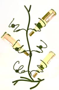 ชั้นวางไวน์โลหะสีเขียวสไตล์ศิลปะสมัยใหม่ สำหรับ 6 ขวด ดีไซน์เก๋ไก๋ แรงบันดาลใจจากธรรมชาติ รูปทรงกุหลาบป่า - Product Image 4