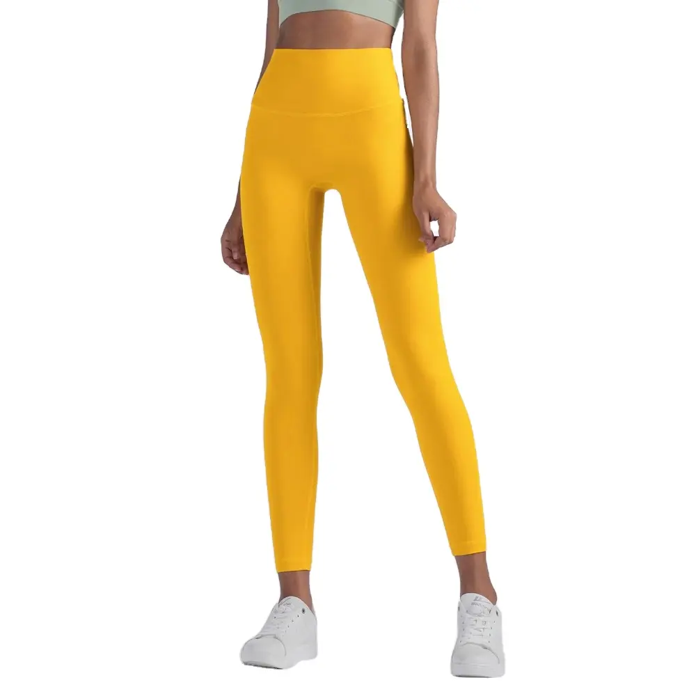 Koşu egzersiz spor Fitness yüksek bel eğitmen Yoga pantolon popo kaldırma spor dikişsiz özel Logo kadınlar yetişkinler için baskı desen