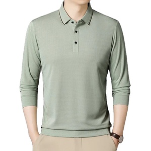 T-shirt polo orange coupe ajustée pour homme Vêtements streetwear basiques confortables en coton avec col chic Motif solide sans logo Top - Product Image 3