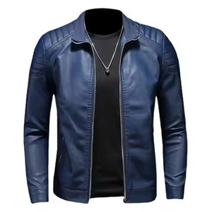2026 Best Style Custom Coated Genuine Leather Stand Collar Slim Fit Comfortable Breathable Varsity Jacket for <b>Men</b> - Product Image 6