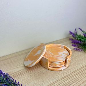 Ensemble de sous-verres en résine époxy faits à la main avec un design artistique unique pour tasses à café, mugs à thé, verres, table à manger et décoration intérieure - Product Image 2