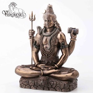 DISEÑO VERONESE - SHIVA en LOTUS PADMASANA - ARTESANÍA DE RESINA DE DECORACIÓN PARA EL HOGAR DE LUJO PINTADA A MANO - Product Image 3