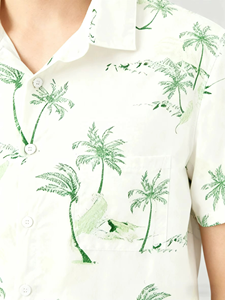 Chemise hawaïenne pour homme, chemise décontractée unisexe à manches courtes boutonnée pour l'été et la plage, vêtements imprimés Palmshadow - Product Image 1
