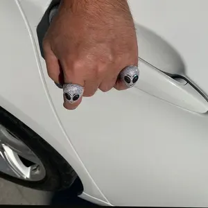 Bague Alien Head Iced Out en Moissanite, Argent Sterling 925 Massif, Style Hip Hop, Bague Statement Audacieuse pour Homme, Bijou Diamant de Laboratoire, Cadeau de Fête - Product Image 5