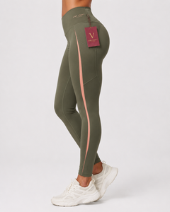 Vibe Craft Women's Mid Waist <b>Leggings</b> Black Teal Solid Spandex/<b>Polyester</b> Quick Dry Anti-Bacterial Breathable Warm All Seasons - Product Image 3