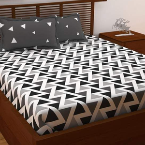 Parure de lit de luxe 4 pièces en polyester/coton mélangé imprimé, qualité A, 200 fils, écologique, tailles Queen et King, fabriquée au Pakistan - Product Image 4