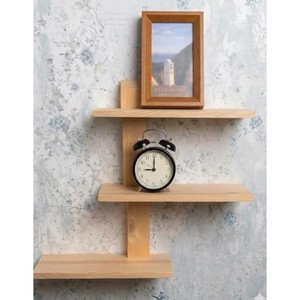 Mango Wood 3-Tier <b>Floating</b> Wall Shelf <b>Unit</b> - Handcrafted Wholesale Home Organizer - Product Image 3