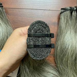 Proveedor de Cabello Virgen Natural Gris Plateado de Primera Calidad, Cabello Virgen Natural Gris de Una Sola Donante, Sin Procesar, Cutículas Alineadas de Fábrica - Product Image 6