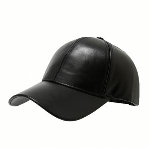 Casquette de baseball en PU de style européen et américain pour hommes, casquette rétro pare-soleil pour l'automne, casquettes de baseball pour personnes d'âge moyen et âgées - Product Image 5